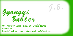 gyongyi babler business card